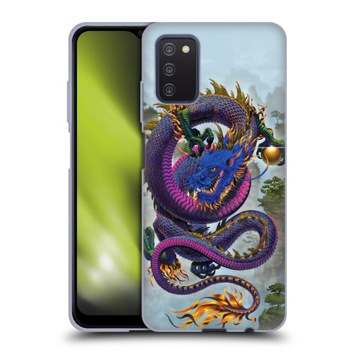 Vincent Hie Graphics Good Fortune Dragon Blue Soft Gel Case for Samsung Galaxy A03s (2021)