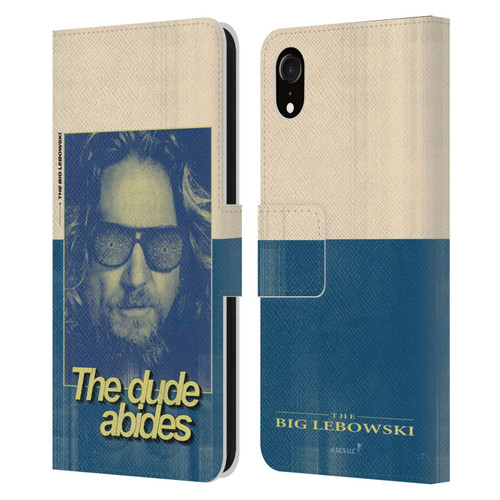 The Big Lebowski Graphics The Dude Abides Leather Book Wallet Case Cover For Apple iPhone XR