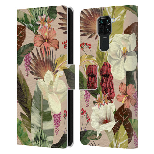 Anis Illustration Graphics New Tropicals Leather Book Wallet Case Cover For Xiaomi Redmi Note 9 / Redmi 10X 4G