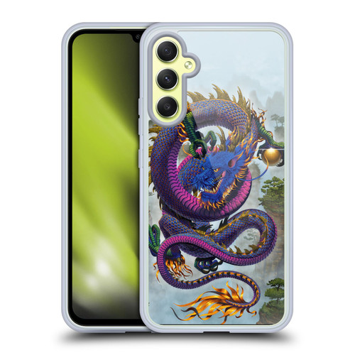 Vincent Hie Graphics Good Fortune Dragon Blue Soft Gel Case for Samsung Galaxy A34 5G
