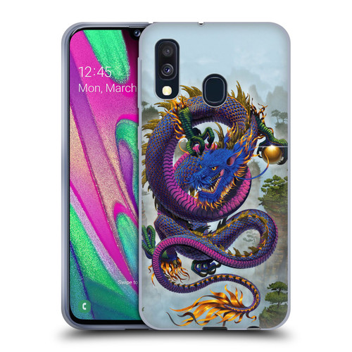 Vincent Hie Graphics Good Fortune Dragon Blue Soft Gel Case for Samsung Galaxy A40 (2019)