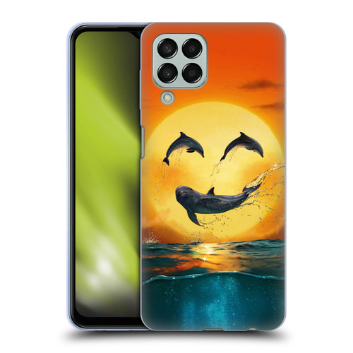 Vincent Hie Graphics Dolphins Smile Soft Gel Case for Samsung Galaxy M33 (2022)