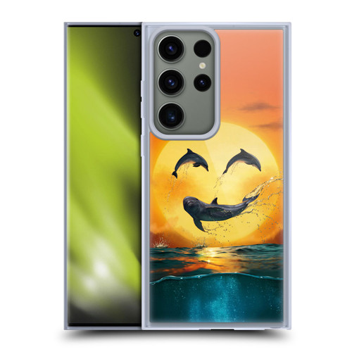 Vincent Hie Graphics Dolphins Smile Soft Gel Case for Samsung Galaxy S23 Ultra 5G