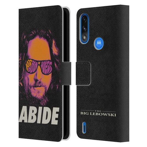 The Big Lebowski Graphics The Dude Neon Leather Book Wallet Case Cover For Motorola Moto E7 Power / Moto E7i Power