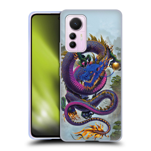 Vincent Hie Graphics Good Fortune Dragon Blue Soft Gel Case for Xiaomi 12 Lite