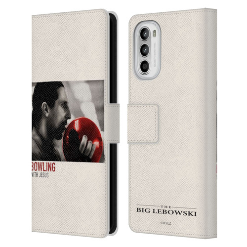 The Big Lebowski Graphics Bowling With Jesus Leather Book Wallet Case Cover For Motorola Moto G52