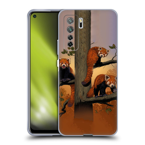 Vincent Hie Key Art Red Pandas Soft Gel Case for Huawei Nova 7 SE/P40 Lite 5G