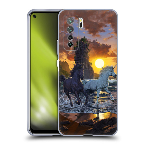Vincent Hie Key Art Unicorns On The Beach Soft Gel Case for Huawei Nova 7 SE/P40 Lite 5G