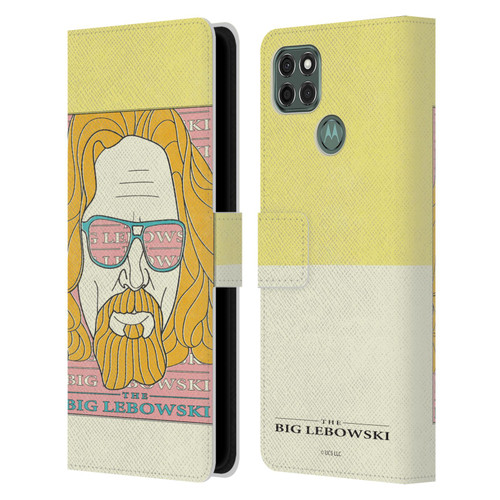 The Big Lebowski Graphics The Dude Head Leather Book Wallet Case Cover For Motorola Moto G9 Power