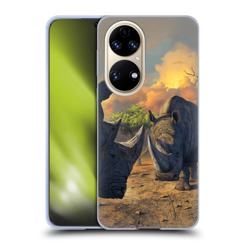 Vincent Hie Key Art Rhino Stand Off Soft Gel Case for Huawei P50