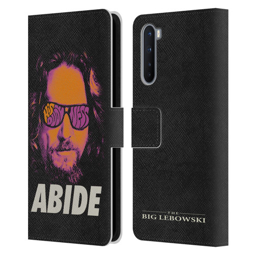 The Big Lebowski Graphics The Dude Neon Leather Book Wallet Case Cover For OnePlus Nord 5G