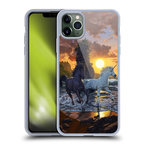 Vincent Hie Key Art Unicorns On The Beach Soft Gel Case for Apple iPhone 11 Pro Max