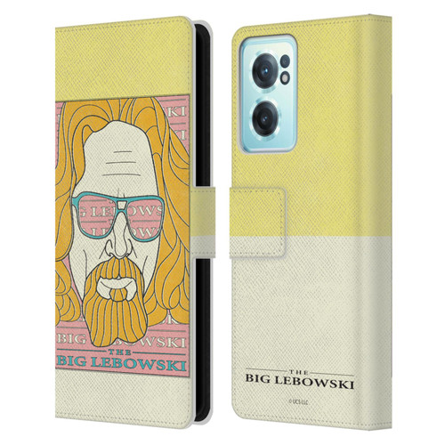 The Big Lebowski Graphics The Dude Head Leather Book Wallet Case Cover For OnePlus Nord CE 2 5G