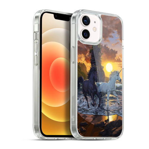 Vincent Hie Key Art Unicorns On The Beach Soft Gel Case for Apple iPhone 12 / iPhone 12 Pro & MagSafe