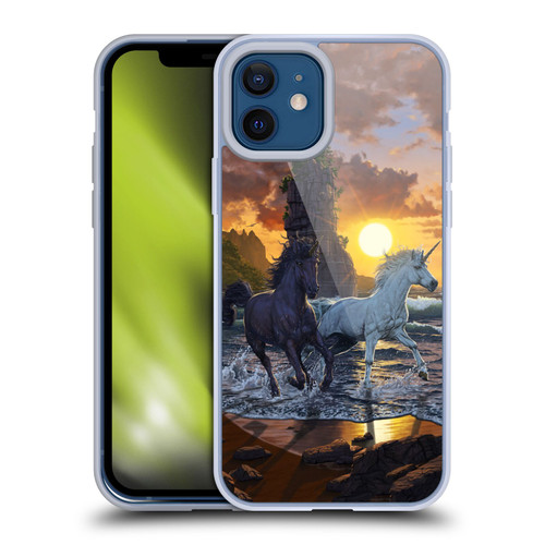 Vincent Hie Key Art Unicorns On The Beach Soft Gel Case for Apple iPhone 12 / iPhone 12 Pro