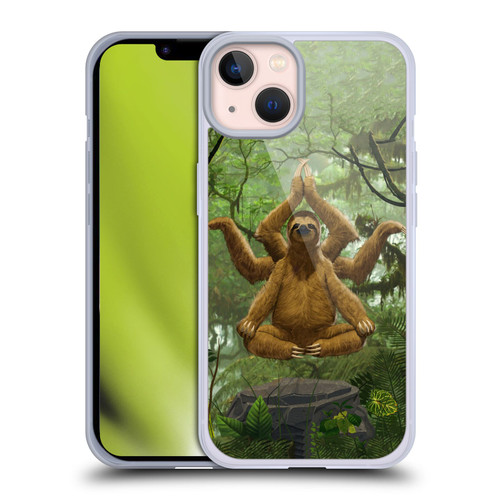 Vincent Hie Key Art Zen Sloth Soft Gel Case for Apple iPhone 13