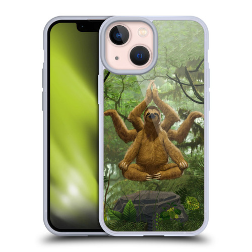 Vincent Hie Key Art Zen Sloth Soft Gel Case for Apple iPhone 13 Mini