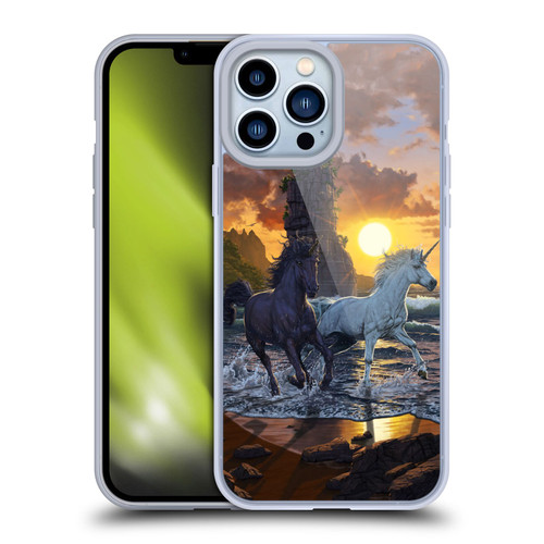 Vincent Hie Key Art Unicorns On The Beach Soft Gel Case for Apple iPhone 13 Pro Max