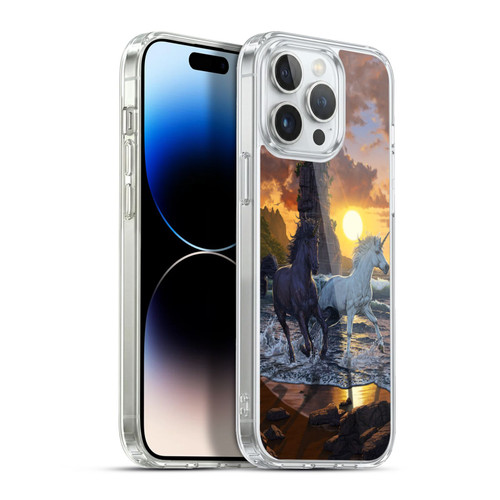 Vincent Hie Key Art Unicorns On The Beach Soft Gel Case for Apple iPhone 13 Pro Max & MagSafe