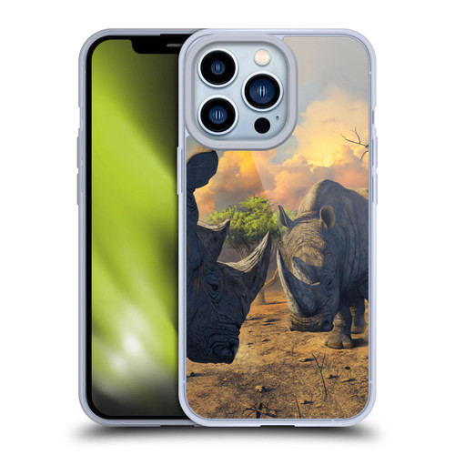 Vincent Hie Key Art Rhino Stand Off Soft Gel Case for Apple iPhone 13 Pro