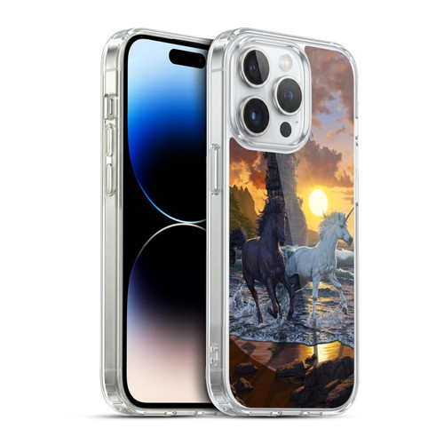 Vincent Hie Key Art Unicorns On The Beach Soft Gel Case for Apple iPhone 13 Pro & MagSafe