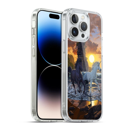 Vincent Hie Key Art Unicorns On The Beach Soft Gel Case for Apple iPhone 14 Pro Max & MagSafe
