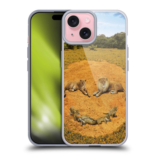 Vincent Hie Key Art A Lion Happiness Soft Gel Case for Apple iPhone 15