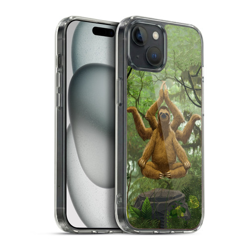 Vincent Hie Key Art Zen Sloth Soft Gel Case for Apple iPhone 15 Plus & MagSafe