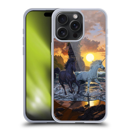Vincent Hie Key Art Unicorns On The Beach Soft Gel Case for Apple iPhone 15 Pro Max
