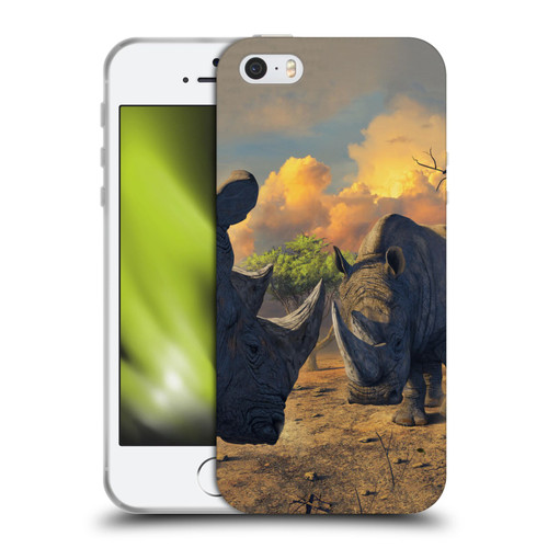 Vincent Hie Key Art Rhino Stand Off Soft Gel Case for Apple iPhone 5 / 5s / iPhone SE 2016