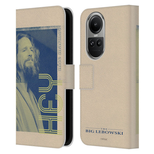 The Big Lebowski Graphics The Dude Leather Book Wallet Case Cover For OPPO Reno10 5G / Reno10 Pro 5G