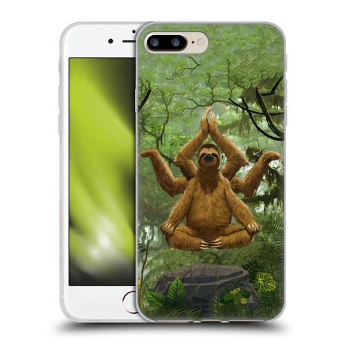Vincent Hie Key Art Zen Sloth Soft Gel Case for Apple iPhone 7 Plus / iPhone 8 Plus