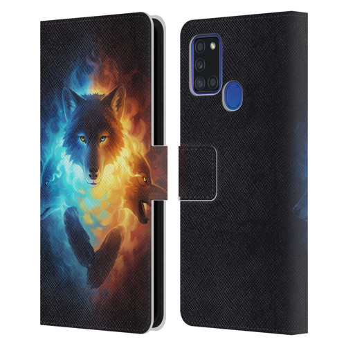 Jonas "JoJoesArt" Jödicke Fantasy Art Inner Fight Leather Book Wallet Case Cover For Samsung Galaxy A21s (2020)