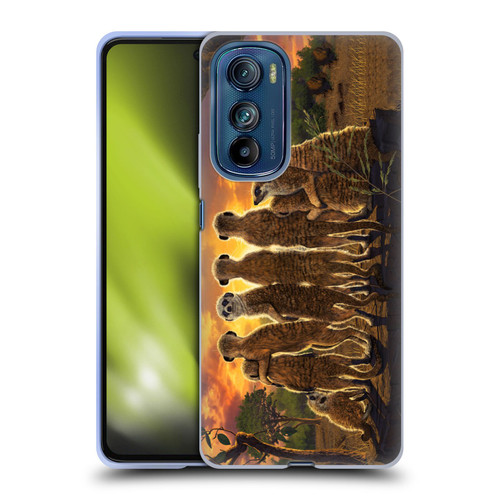 Vincent Hie Key Art Meerkat Family Soft Gel Case for Motorola Edge 30