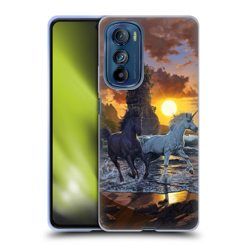 Vincent Hie Key Art Unicorns On The Beach Soft Gel Case for Motorola Edge 30