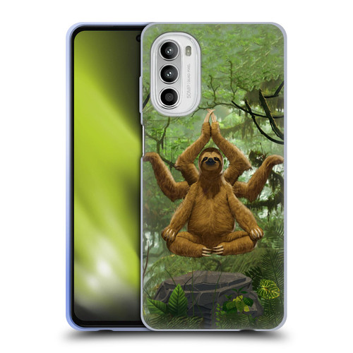 Vincent Hie Key Art Zen Sloth Soft Gel Case for Motorola Moto G52