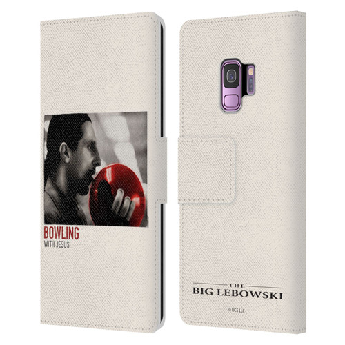 The Big Lebowski Graphics Bowling With Jesus Leather Book Wallet Case Cover For Samsung Galaxy S9