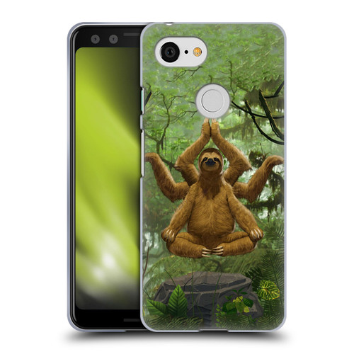 Vincent Hie Key Art Zen Sloth Soft Gel Case for Google Pixel 3