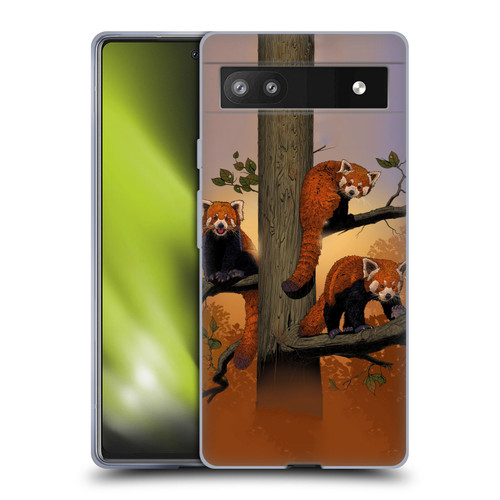 Vincent Hie Key Art Red Pandas Soft Gel Case for Google Pixel 6a