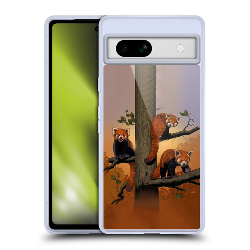 Vincent Hie Key Art Red Pandas Soft Gel Case for Google Pixel 7a