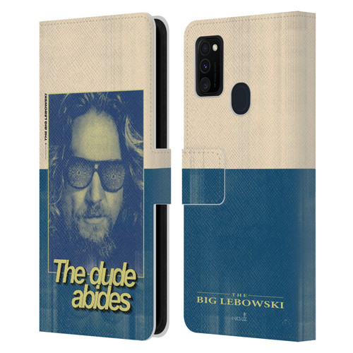 The Big Lebowski Graphics The Dude Abides Leather Book Wallet Case Cover For Samsung Galaxy M30s (2019)/M21 (2020)