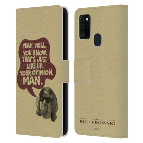 The Big Lebowski Graphics The Dude Opinion Leather Book Wallet Case Cover For Samsung Galaxy M30s (2019)/M21 (2020)