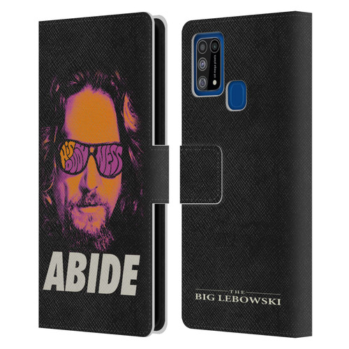 The Big Lebowski Graphics The Dude Neon Leather Book Wallet Case Cover For Samsung Galaxy M31 (2020)