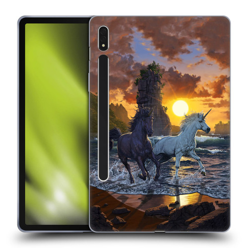 Vincent Hie Key Art Unicorns On The Beach Soft Gel Case for Samsung Galaxy Tab S8