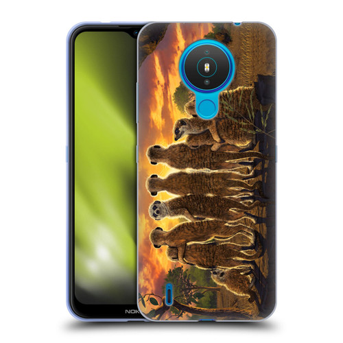 Vincent Hie Key Art Meerkat Family Soft Gel Case for Nokia 1.4