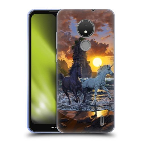 Vincent Hie Key Art Unicorns On The Beach Soft Gel Case for Nokia C21