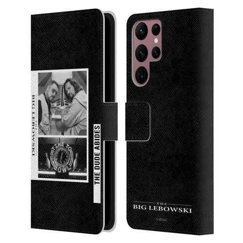 The Big Lebowski Graphics Black And White Leather Book Wallet Case Cover For Samsung Galaxy S22 Ultra 5G