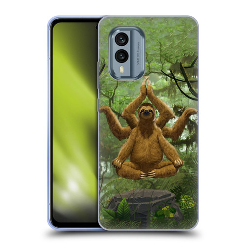 Vincent Hie Key Art Zen Sloth Soft Gel Case for Nokia X30