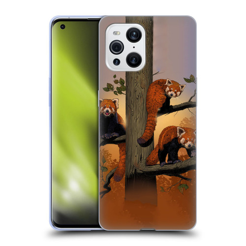 Vincent Hie Key Art Red Pandas Soft Gel Case for OPPO Find X3 / Pro