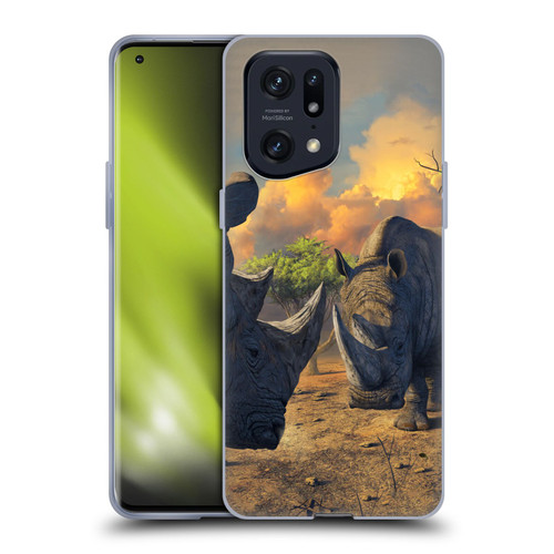 Vincent Hie Key Art Rhino Stand Off Soft Gel Case for OPPO Find X5 Pro